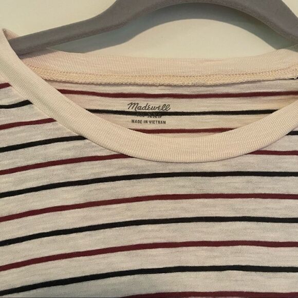 Madewell Striped Pocket Patch Casual T-Shirt XXS - Picture 3 of 5